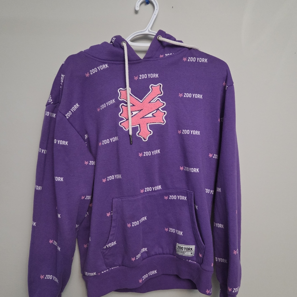 Zoo York Purple and Pink Logo Hoodie